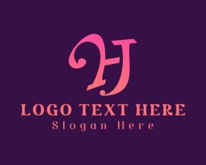 Preschool - Entertainment Letter HJ Monogram logo design