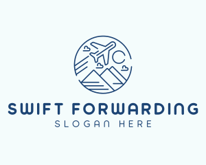 Airplane Aviation Forwarding logo design