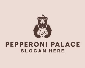 Pepperoni - Pizza Bear Sunglasses logo design