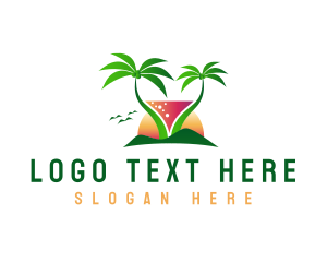 Tropical Drink Logo Concept PNG Images