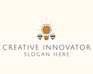 Inventor - Innovation Electric Bulb logo design