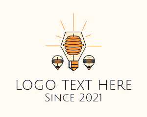 Flashlight - Innovation Vintage Bulb logo design