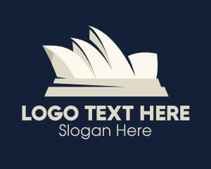 Aussie - Sydney Opera House Australia Landmark logo design