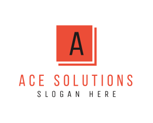 Red Square Letter A logo design