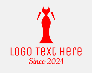Girly - Red Elegant Dress logo design