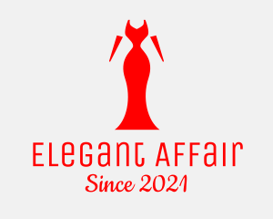 Prom - Red Elegant Dress logo design