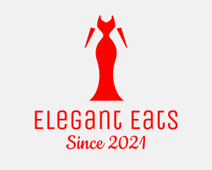 Red Elegant Dress logo design