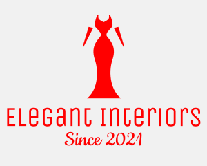 Red Elegant Dress logo design