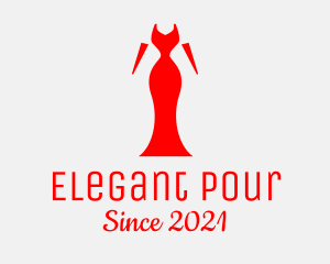 Red Elegant Dress logo design