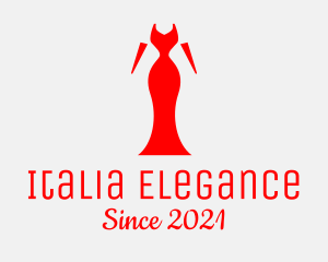 Red Elegant Dress logo design