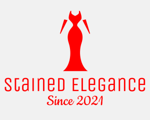 Red Elegant Dress logo design