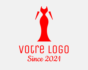 Girly - Red Elegant Dress logo design