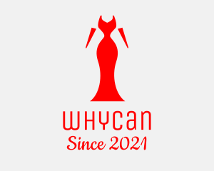 Woman - Red Elegant Dress logo design