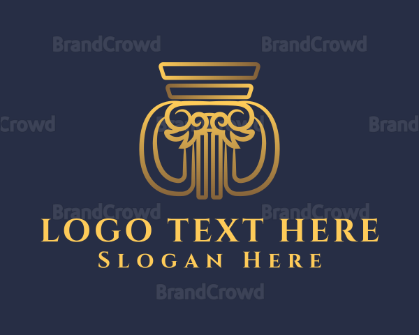 Gold Pedestal Column Logo