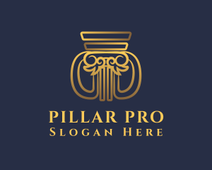 Gold Pedestal Column logo design