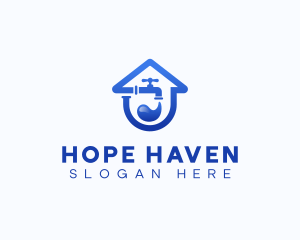 Faucet Water Plumbing Logo