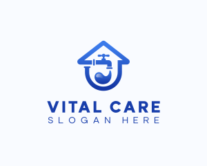 Faucet Water Plumbing Logo