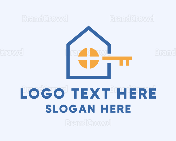 Geometric House Key Logo