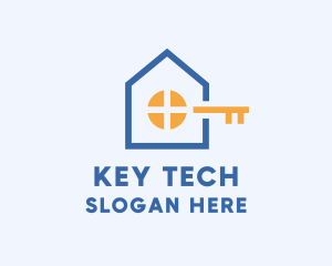 Geometric House Key logo design