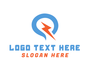 Chat - Electric Thunder Bolt logo design