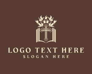 Theology - Nature Cross Book logo design