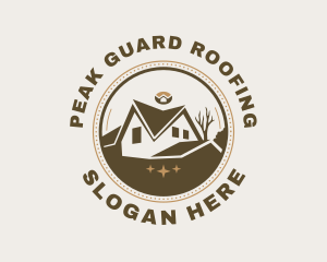 House Roofing Badge logo design