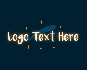 Glow - Shooting Star Lighting Wordmark logo design