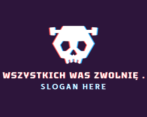Cyber Glitch Skull logo design