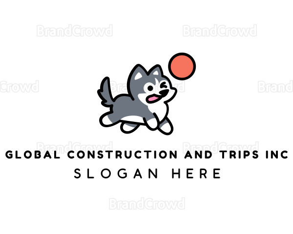 Husky Puppy Ball Logo