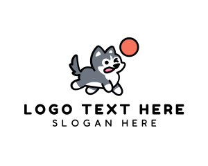 Hound - Husky Puppy Ball logo design