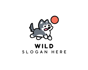 Husky Puppy Ball Logo