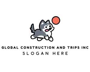 Canine - Husky Puppy Ball logo design