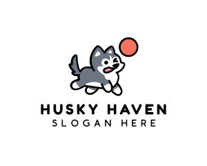 Husky - Husky Puppy Ball logo design