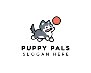 Husky Puppy Ball logo design