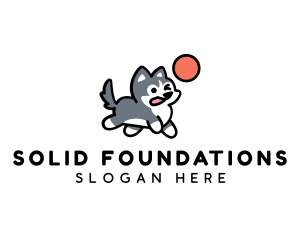 Hound - Husky Puppy Ball logo design