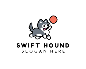 Husky Puppy Ball logo design