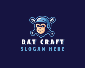 Monkey Baseball Bat logo design