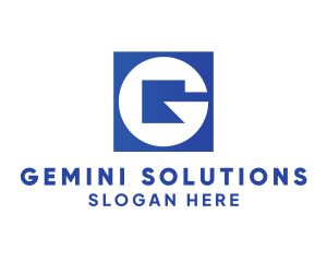 Blue Square G logo design