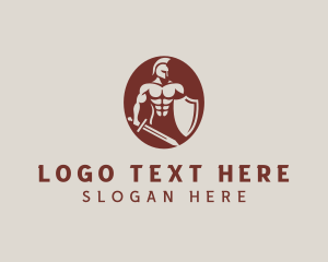 Male - Spartan Warrior Shield logo design