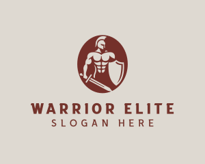 Spartan Warrior Shield logo design