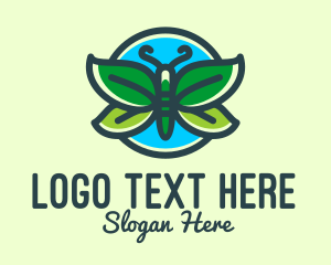 Green Leaf - Butterfly Leaf Ecology logo design