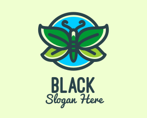 Vegan - Butterfly Leaf Ecology logo design