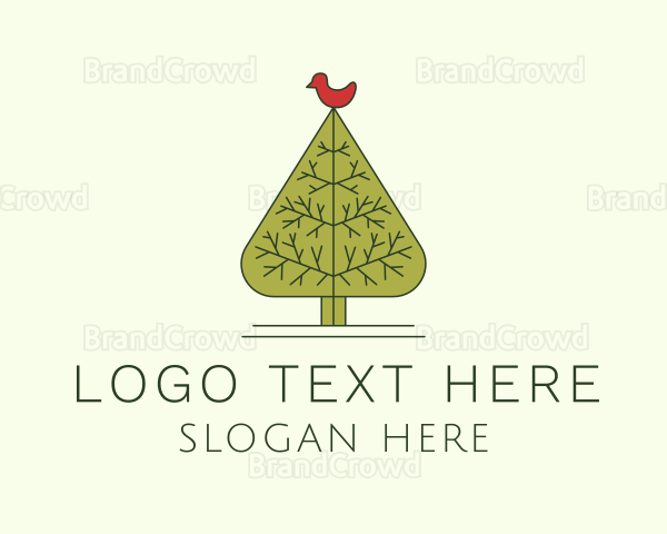 Bird Christmas Tree Logo