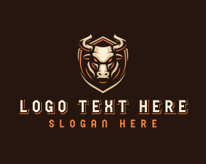 Bison - Bull Horn Crest logo design