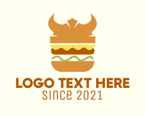 Warrior - Viking Burger Sandwich logo design