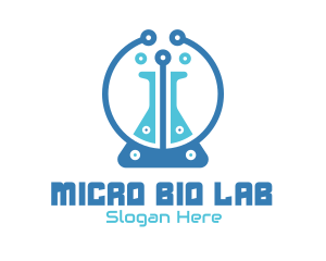 Lab Flask Circuit logo design