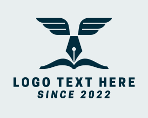 Book - Author Quill Pen logo design