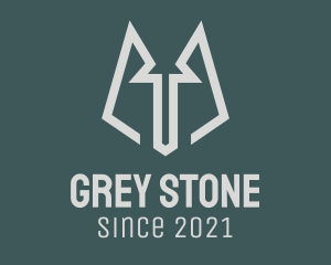 Grey - Grey Minimalist Wolf logo design