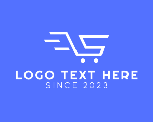 Online Shop - Grocery Shopping Cart logo design