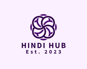 Hindi - Swirl Flower Mandala logo design